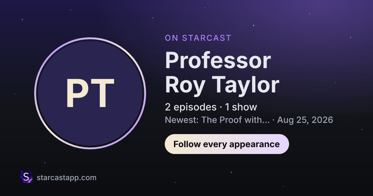 The preview card for Professor Roy Taylor