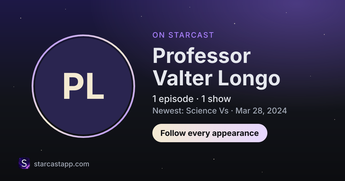 The preview card for Professor Valter Longo