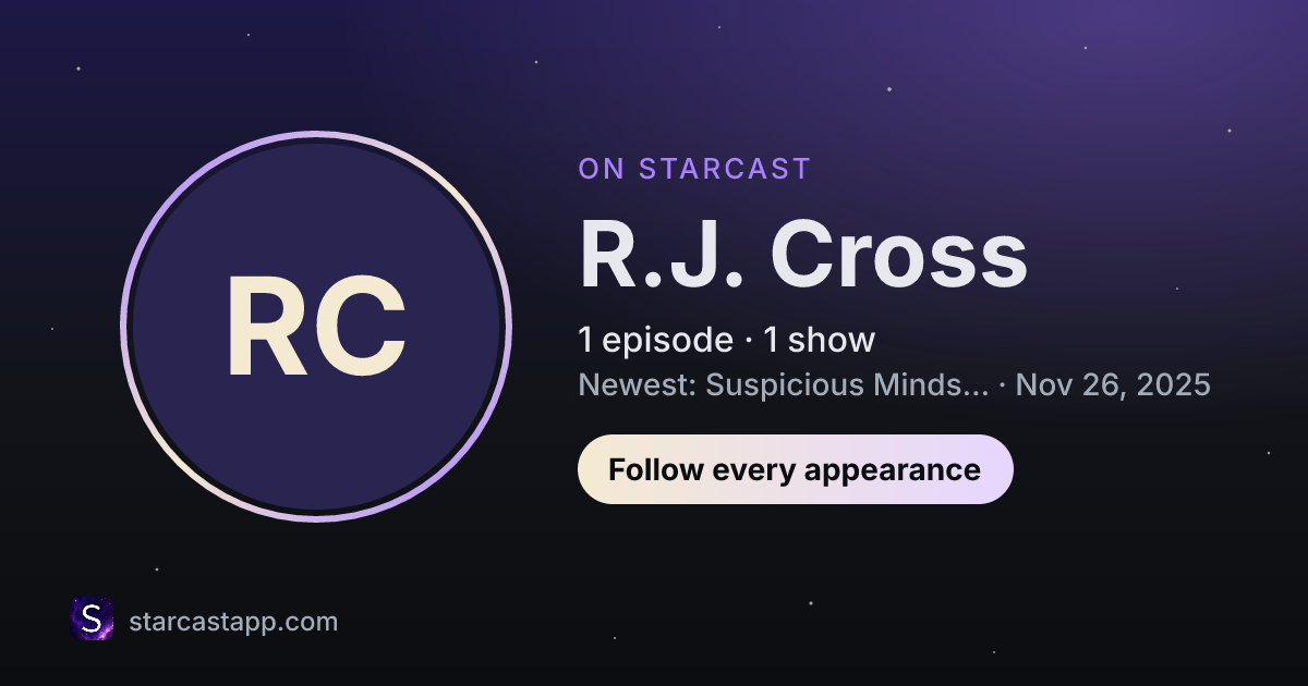 The preview card for R.J. Cross