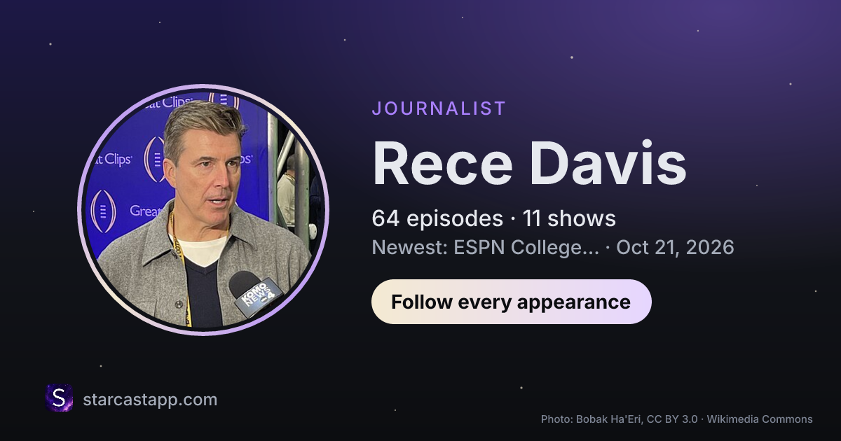 The preview card for Rece Davis