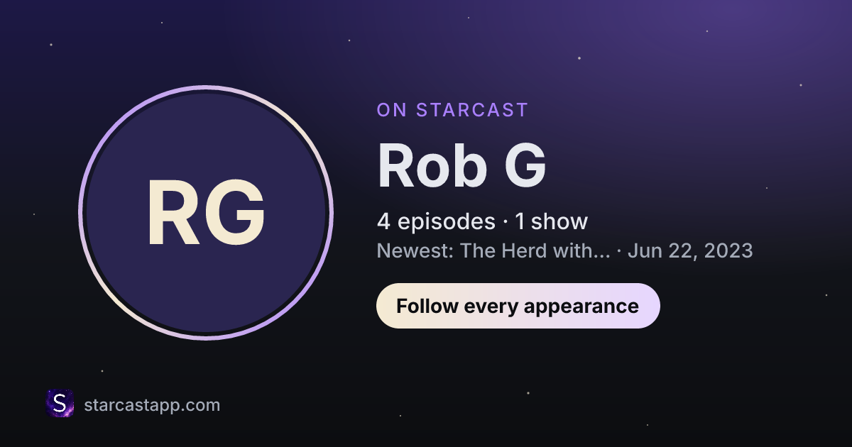 The preview card for Rob G