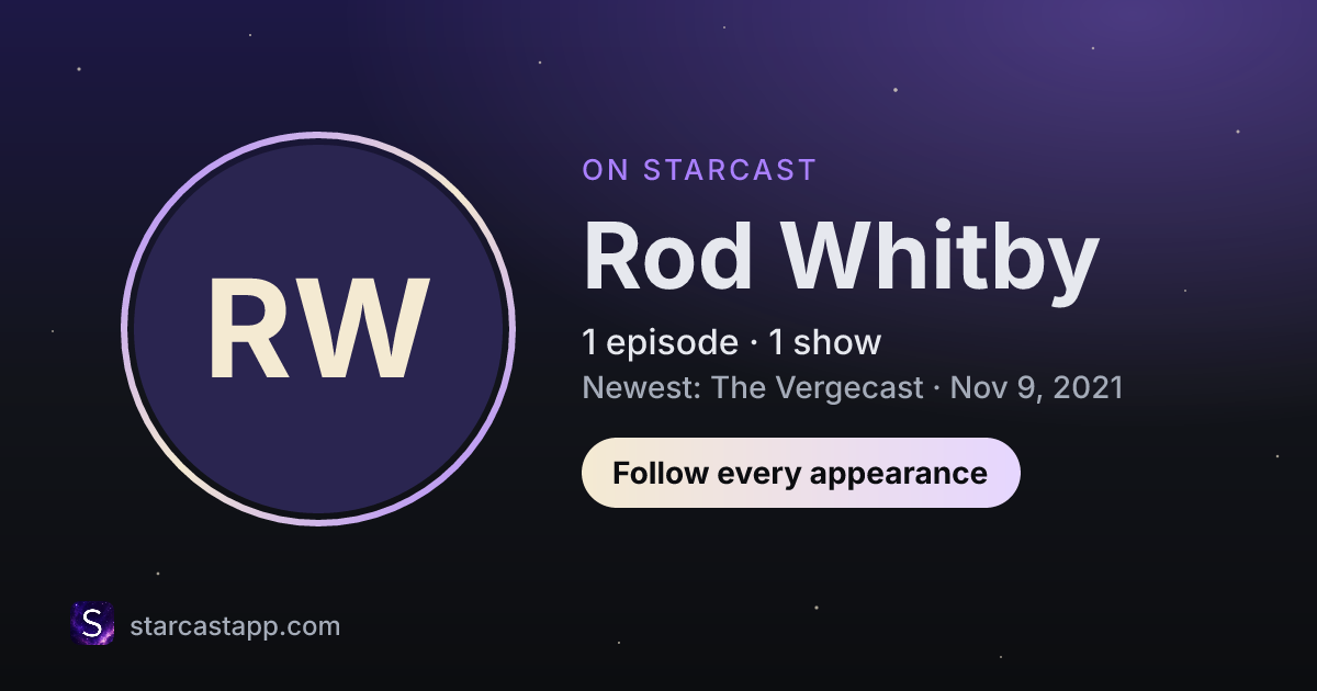 The preview card for Rod Whitby