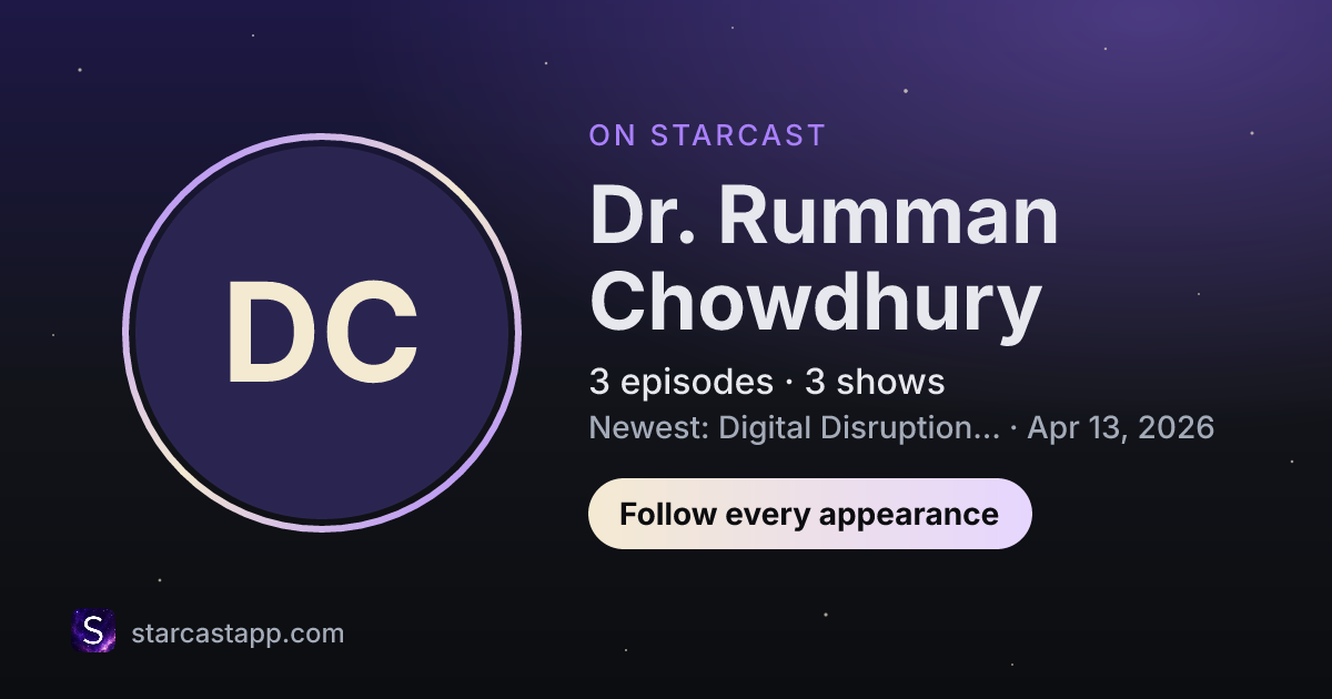 The preview card for Dr. Rumman Chowdhury