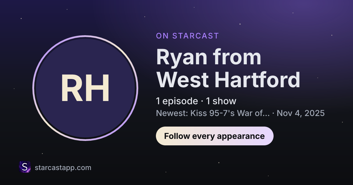 The preview card for Ryan from West Hartford