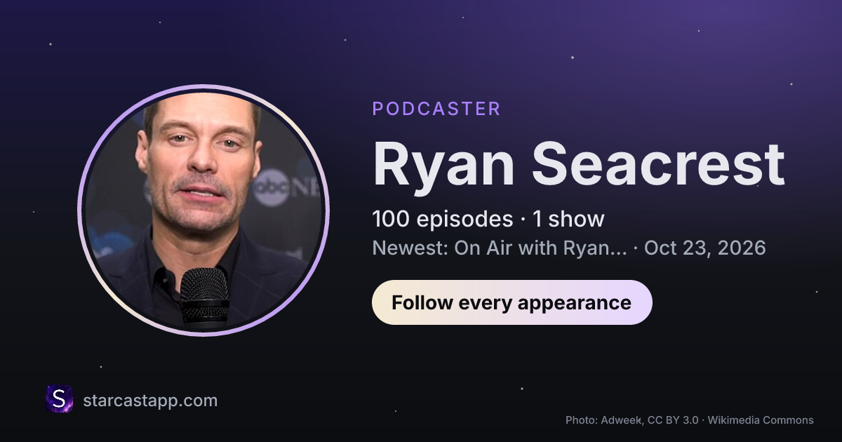 The preview card for Ryan Seacrest
