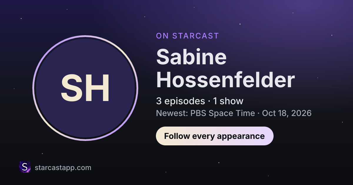 The preview card for Sabine Hossenfelder