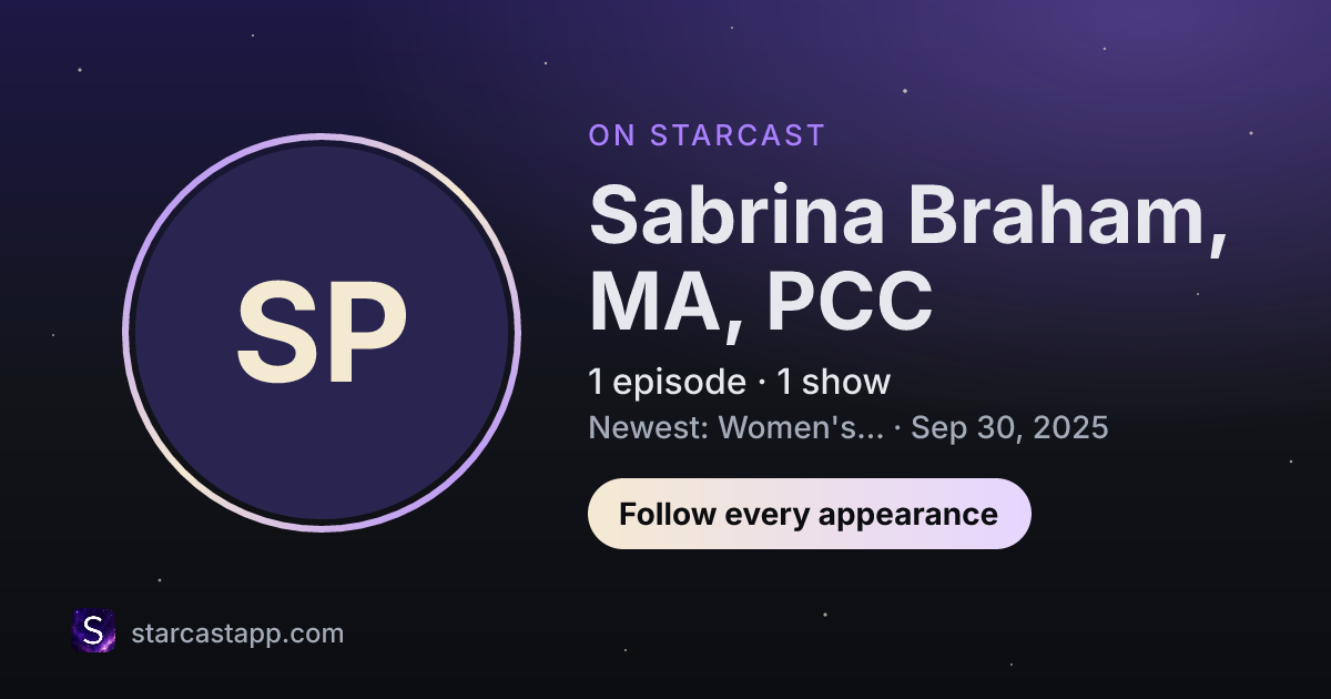 The preview card for Sabrina Braham, MA, PCC