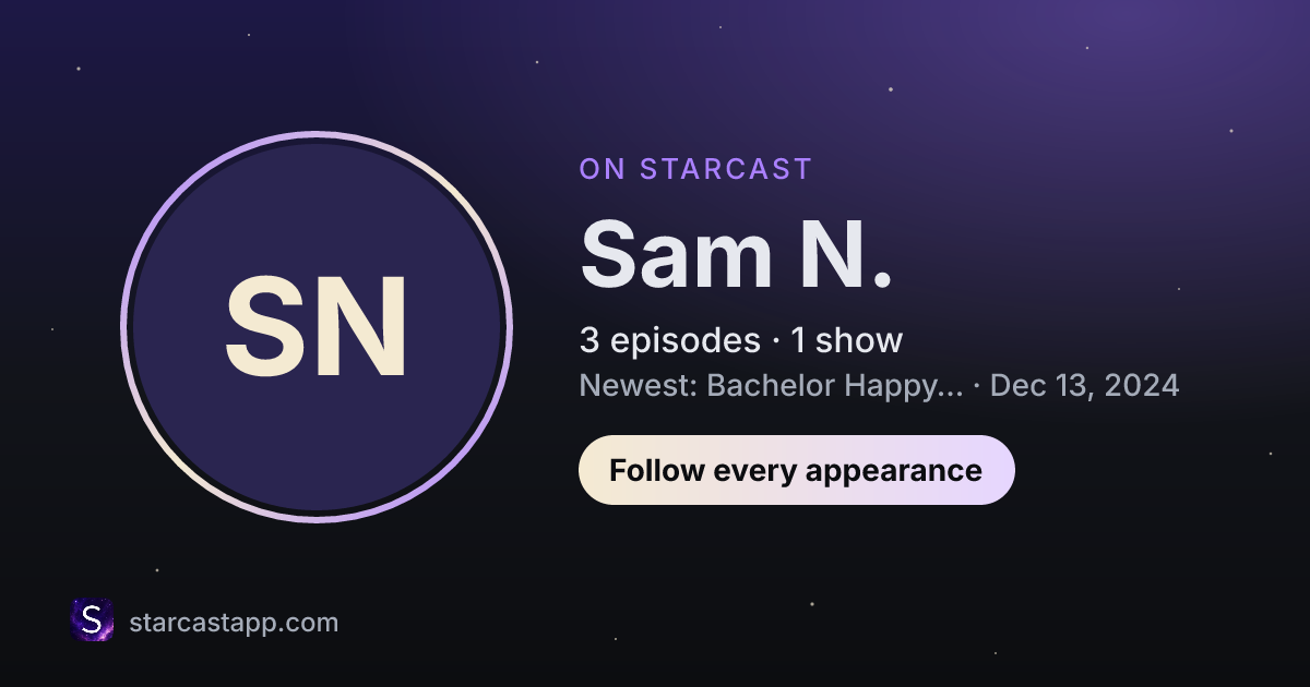 The preview card for Sam N.