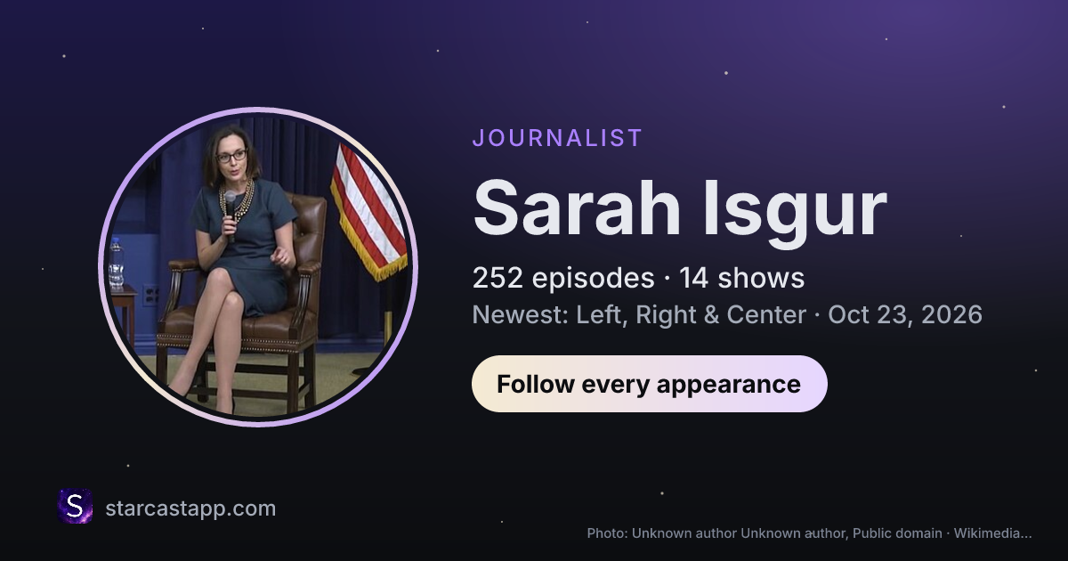 The preview card for Sarah Isgur