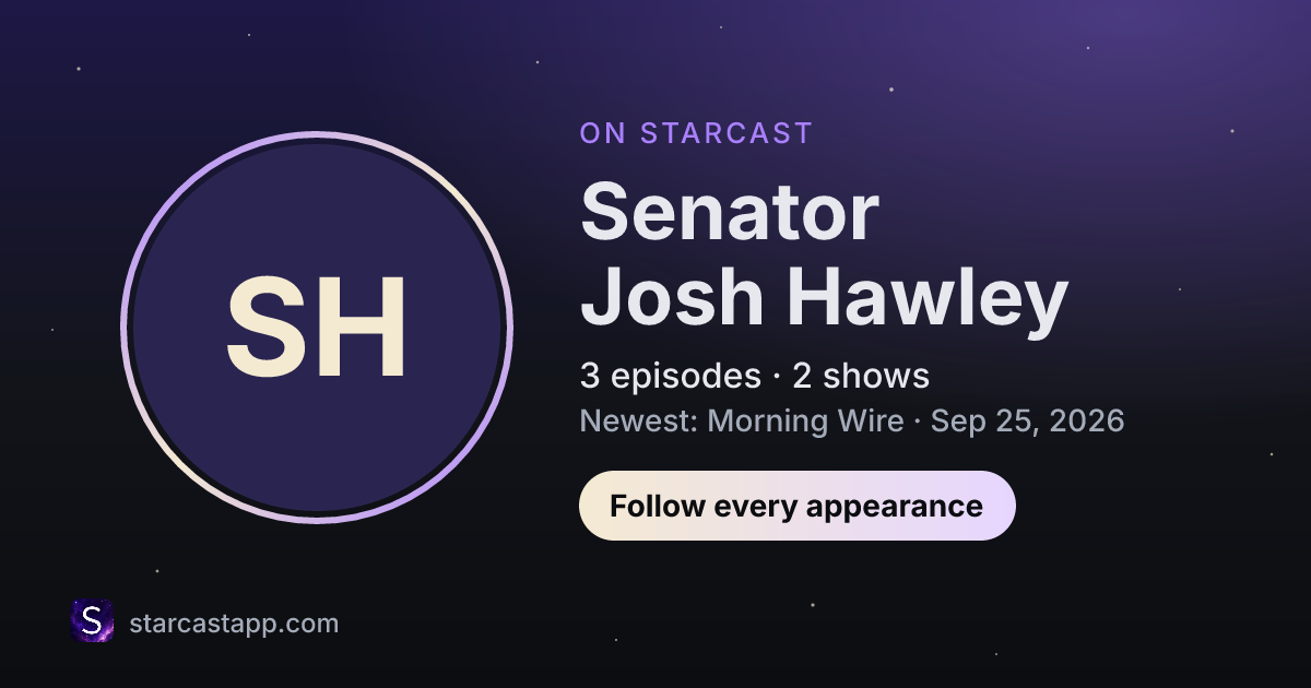 The preview card for Senator Josh Hawley