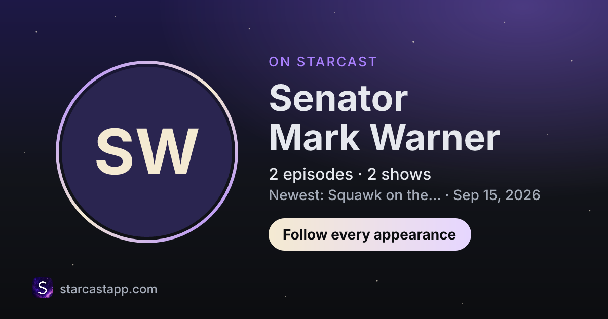 The preview card for Senator Mark Warner