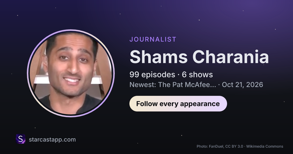The preview card for Shams Charania