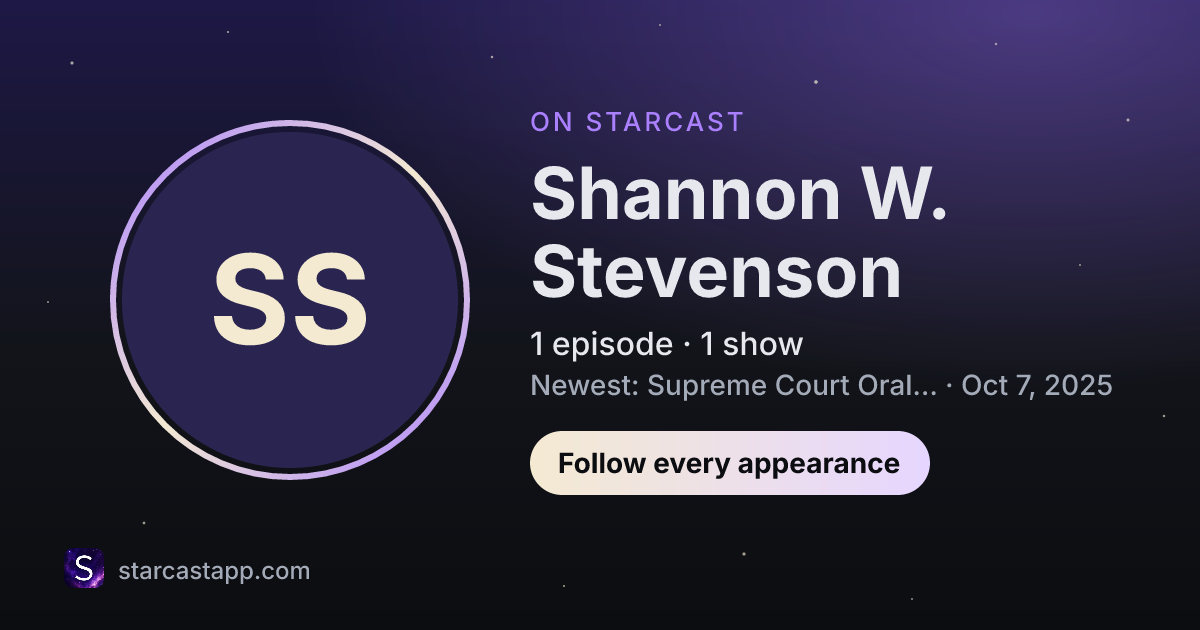 The preview card for Shannon W. Stevenson