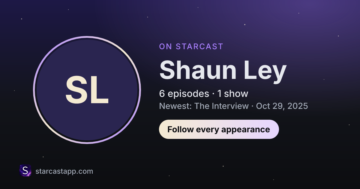 The preview card for Shaun Ley