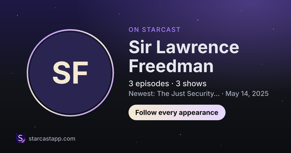 The preview card for Sir Lawrence Freedman