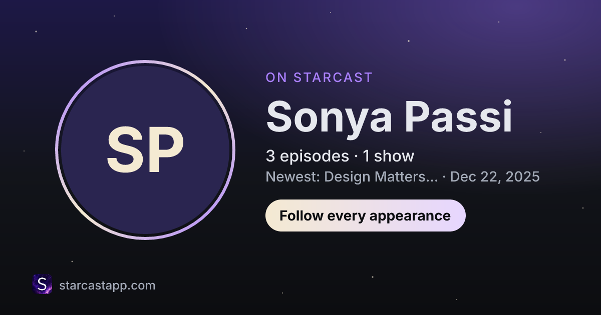 The preview card for Sonya Passi