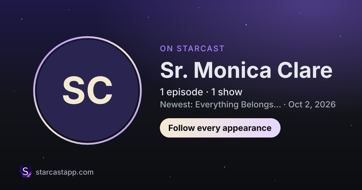 The preview card for Sr. Monica Clare