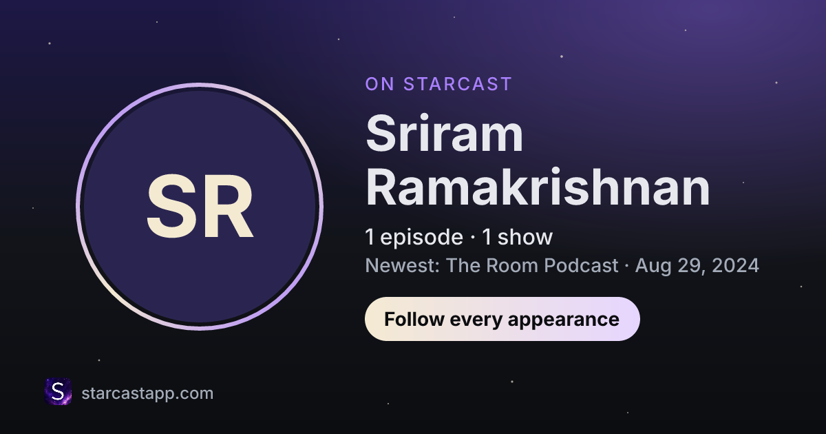 The preview card for Sriram Ramakrishnan