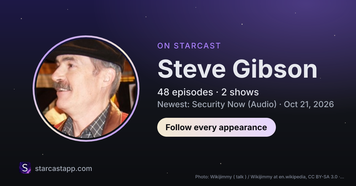 The preview card for Steve Gibson