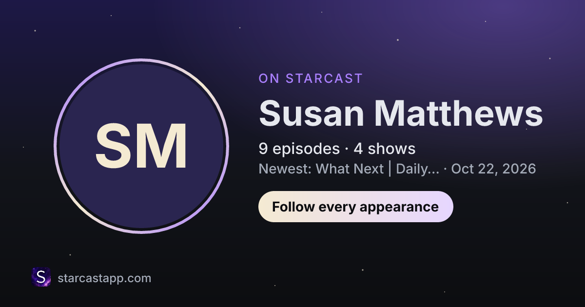 The preview card for Susan Matthews