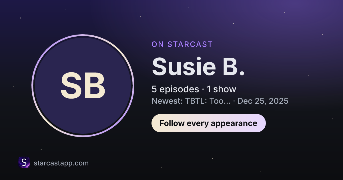 The preview card for Susie B.
