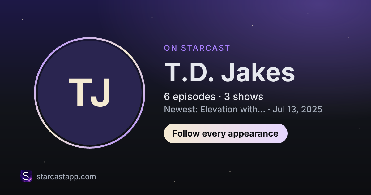 The preview card for T.D. Jakes