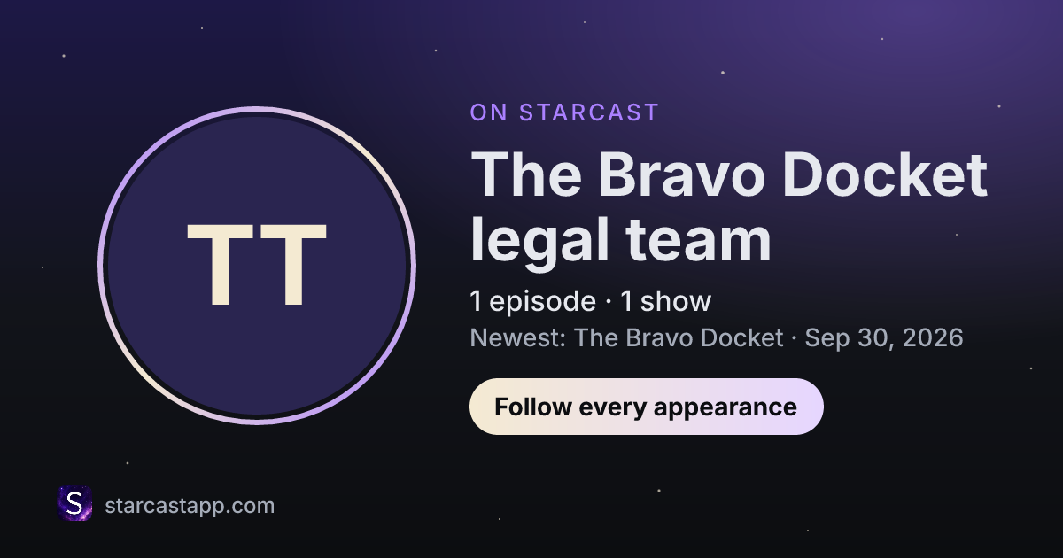 The preview card for The Bravo Docket legal team