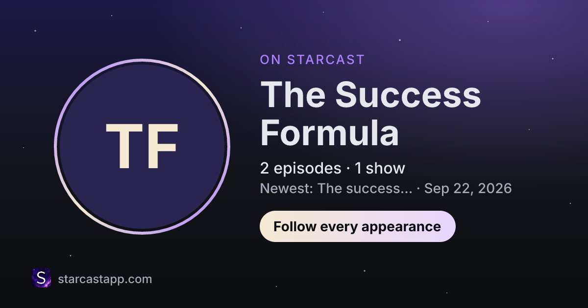 The preview card for The Success Formula