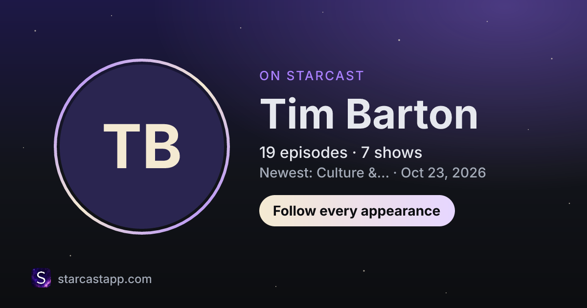The preview card for Tim Barton