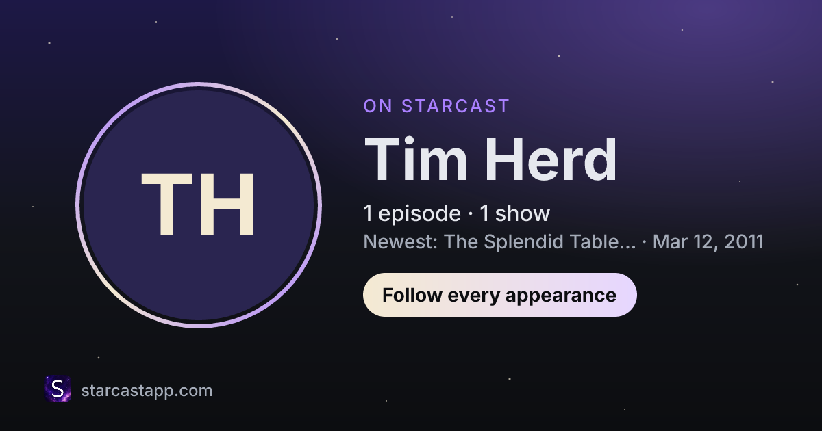 The preview card for Tim Herd