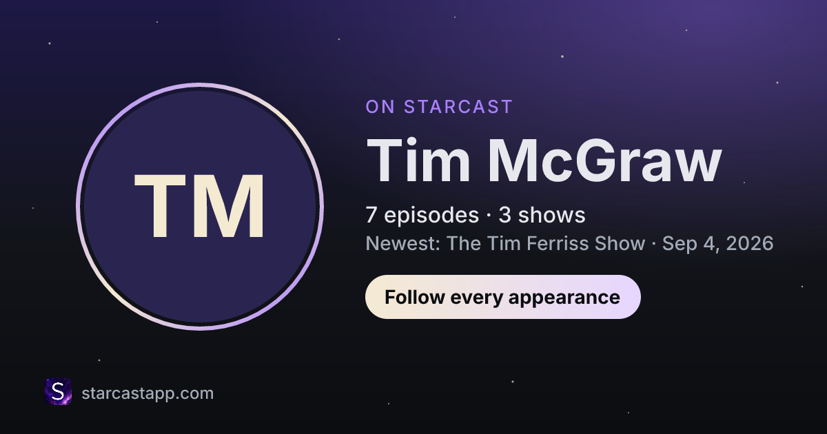 The preview card for Tim McGraw