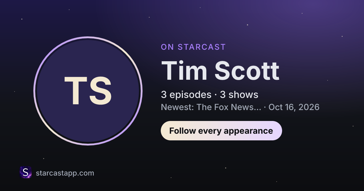 The preview card for Tim Scott