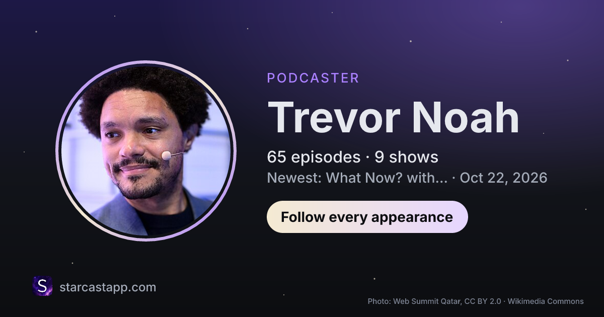 The preview card for Trevor Noah