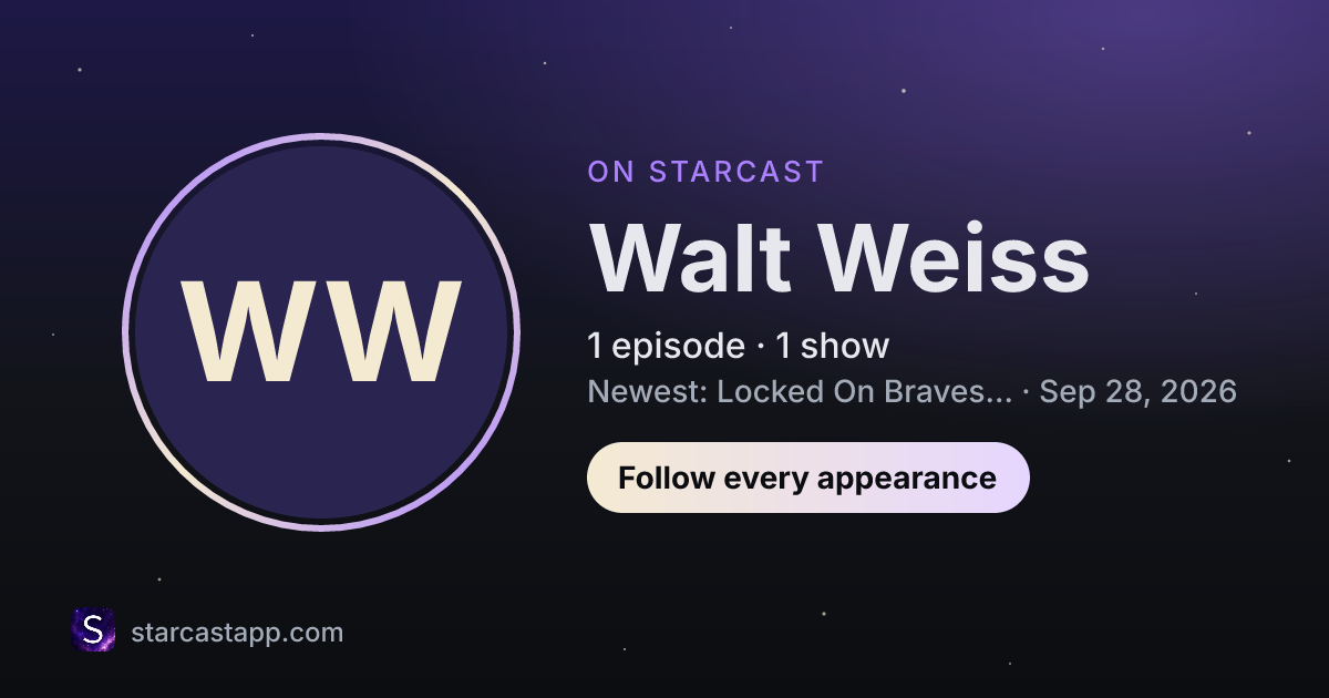 The preview card for Walt Weiss