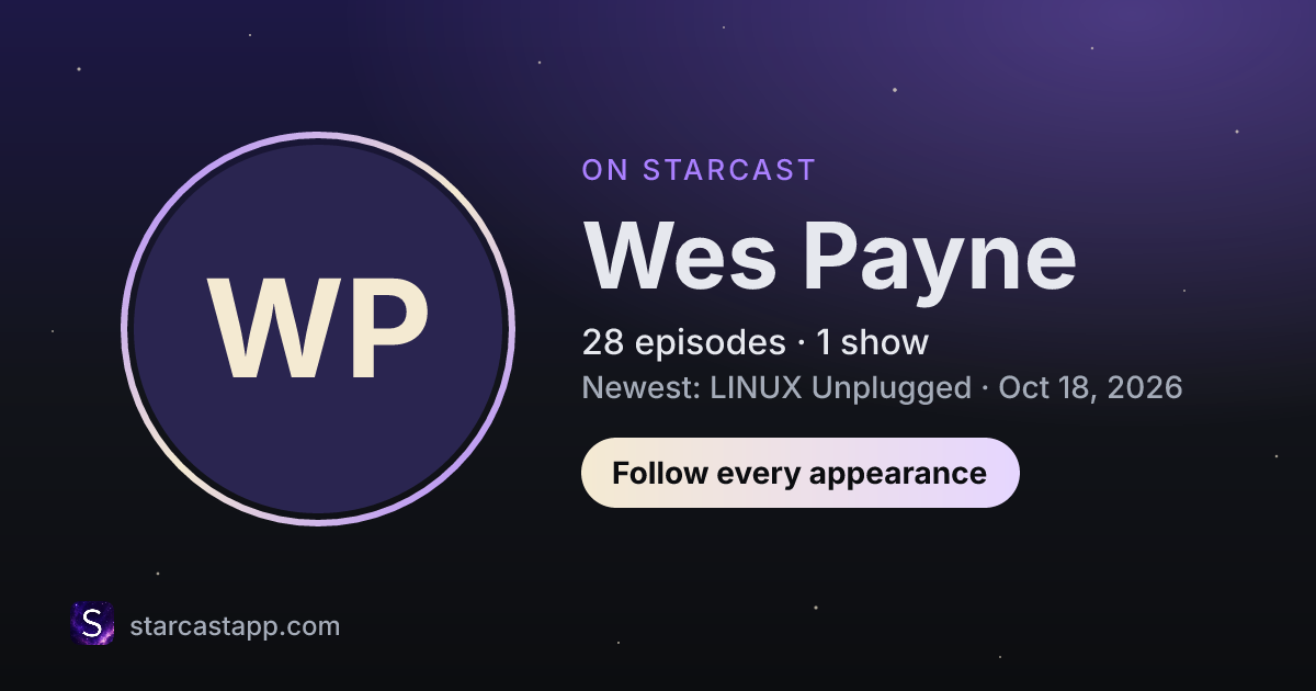 The preview card for Wes Payne