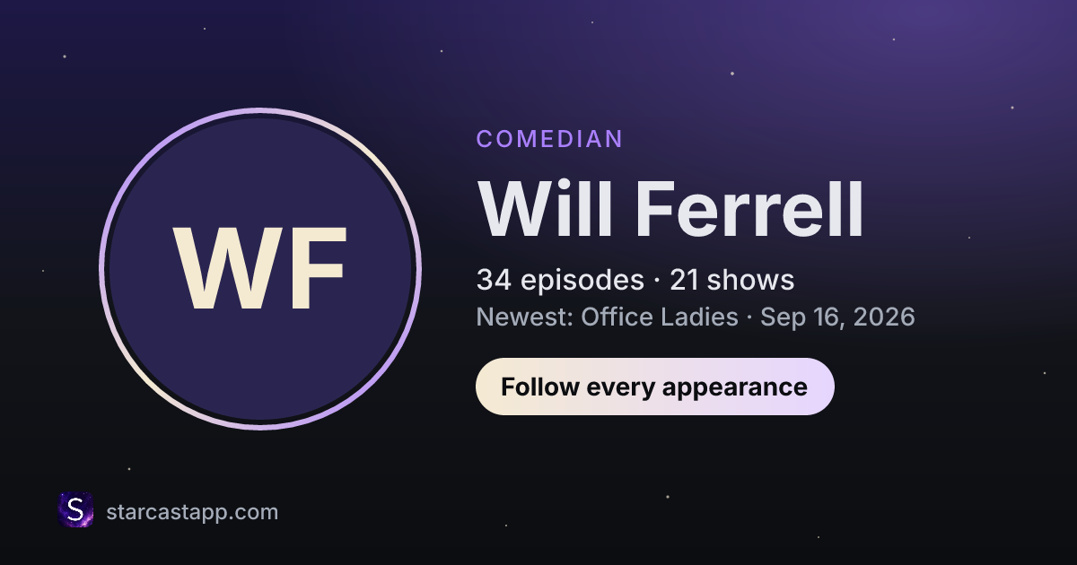 The preview card for Will Ferrell
