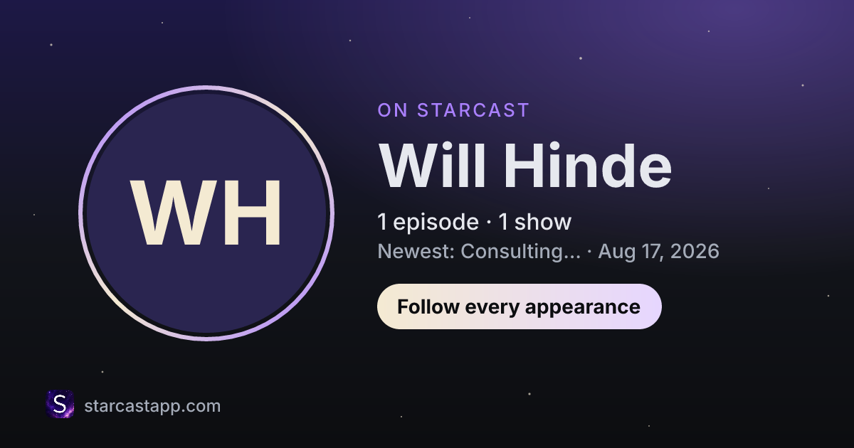The preview card for Will Hinde