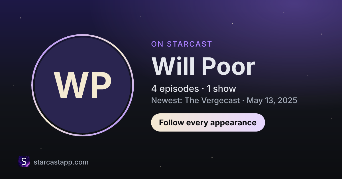 The preview card for Will Poor