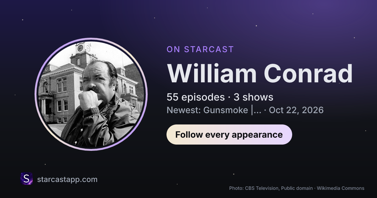 The preview card for William Conrad