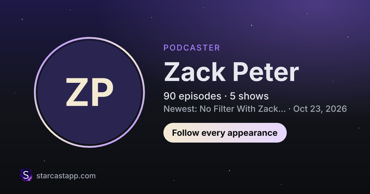 The preview card for Zack Peter