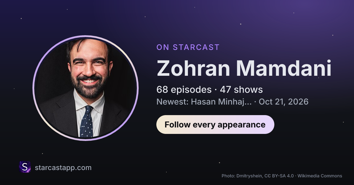 The preview card for Zohran Mamdani